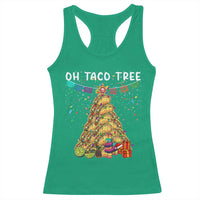 Taco Christmas Tree Racerback Tank Top Funny Xmas Foodie Mexican - Wonder Print Shop