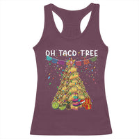 Taco Christmas Tree Racerback Tank Top Funny Xmas Foodie Mexican - Wonder Print Shop