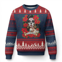 Dia De Los Muertos Mexican Ugly Christmas Sweater Day of the Dead Sugar Skull Women - Wonder Print Shop
