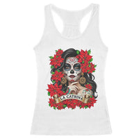 Dia De Los Muertos Mexican Racerback Tank Top Day of the Dead Sugar Skull Women - Wonder Print Shop