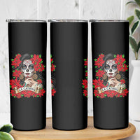 Dia De Los Muertos Mexican Skinny Tumbler Day of the Dead Sugar Skull Women - Wonder Print Shop
