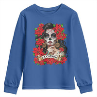 Dia De Los Muertos Mexican Youth Sweatshirt Day of the Dead Sugar Skull Women - Wonder Print Shop