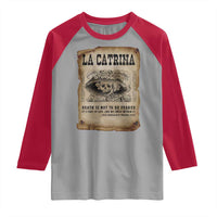 Day Of The Dead Raglan Shirt La Calavera Garbancera - Wonder Print Shop