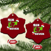 67 Six Seven Xmas Meme Ceramic Ornament Funny Elf Hands - Wonder Print Shop
