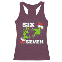 67 Six Seven Christmas Meme Racerback Tank Top Funny Elf Hands - Wonder Print Shop