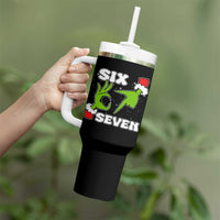 67 Six Seven Christmas Meme Tumbler With Handle Funny Elf Hands - Wonder Print Shop
