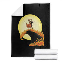 Dia De Los Muertos Throw Blanket Skeletons Dancing Mexican - Wonder Print Shop