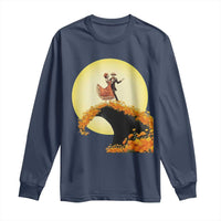 Dia De Los Muertos Long Sleeve Shirt Skeletons Dancing Mexican - Wonder Print Shop