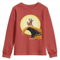 Dia De Los Muertos Youth Sweatshirt Skeletons Dancing Mexican - Wonder Print Shop
