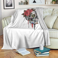 Sugar Skull Calavera Holiday Spirit Mistletoe Throw Blanket - Wonder Print Shop
