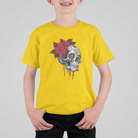 Sugar Skull Calavera Holiday Spirit Mistletoe T Shirt For Kid - Wonder Print Shop