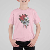 Sugar Skull Calavera Holiday Spirit Mistletoe T Shirt For Kid - Wonder Print Shop