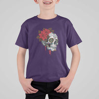 Sugar Skull Calavera Holiday Spirit Mistletoe T Shirt For Kid - Wonder Print Shop