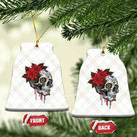 Sugar Skull Calavera Holiday Spirit Mistletoe Ceramic Ornament - Wonder Print Shop