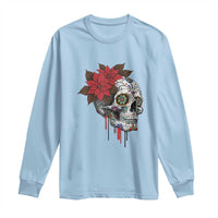 Sugar Skull Calavera Holiday Spirit Mistletoe Long Sleeve Shirt - Wonder Print Shop