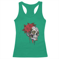 Sugar Skull Calavera Holiday Spirit Mistletoe Racerback Tank Top - Wonder Print Shop