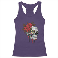 Sugar Skull Calavera Holiday Spirit Mistletoe Racerback Tank Top - Wonder Print Shop