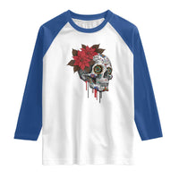Sugar Skull Calavera Holiday Spirit Mistletoe Raglan Shirt - Wonder Print Shop