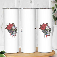 Sugar Skull Calavera Holiday Spirit Mistletoe Skinny Tumbler - Wonder Print Shop