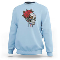 Sugar Skull Calavera Holiday Spirit Mistletoe Sweatshirt - Wonder Print Shop
