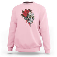 Sugar Skull Calavera Holiday Spirit Mistletoe Sweatshirt - Wonder Print Shop