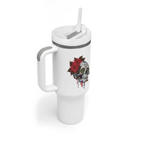 Sugar Skull Calavera Holiday Spirit Mistletoe Tumbler With Handle - Wonder Print Shop