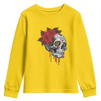 Sugar Skull Calavera Holiday Spirit Mistletoe Youth Sweatshirt - Wonder Print Shop