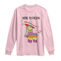 Funny Pinata Mexican Long Sleeve Shirt Here To Fiesta - Wonder Print Shop