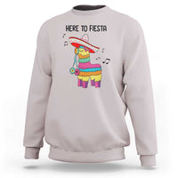 Funny Pinata Mexican Sweatshirt Here To Fiesta - Wonder Print Shop