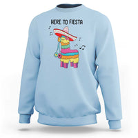 Funny Pinata Mexican Sweatshirt Here To Fiesta - Wonder Print Shop