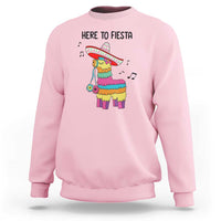 Funny Pinata Mexican Sweatshirt Here To Fiesta - Wonder Print Shop