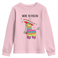 Funny Pinata Mexican Youth Sweatshirt Here To Fiesta - Wonder Print Shop