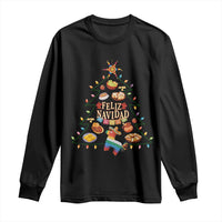 Feliz Navidad Long Sleeve Shirt Mexican Christmas Tree Fiesta - Wonder Print Shop