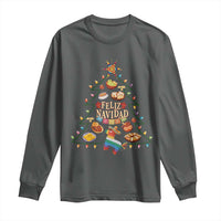 Feliz Navidad Long Sleeve Shirt Mexican Christmas Tree Fiesta - Wonder Print Shop