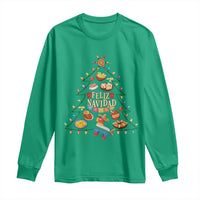 Feliz Navidad Long Sleeve Shirt Mexican Christmas Tree Fiesta - Wonder Print Shop