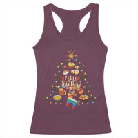 Feliz Navidad Racerback Tank Top Mexican Christmas Tree Fiesta - Wonder Print Shop