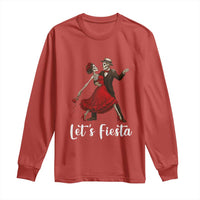 Skeleton Mexican Christmas Long Sleeve Shirt Let us Fiesta - Wonder Print Shop