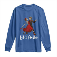 Skeleton Mexican Christmas Long Sleeve Shirt Let us Fiesta - Wonder Print Shop