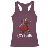 Skeleton Mexican Christmas Racerback Tank Top Let us Fiesta - Wonder Print Shop