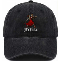 Skeleton Mexican Christmas Washed Cotton Baseball Cap Let us Fiesta