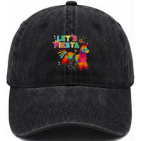 Funny Pinata Mexican Washed Cotton Baseball Cap Let Us Fiesta