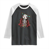 Calavera Chihuahua Raglan Shirt Pinata Dia De Los Muertos Mexican - Wonder Print Shop