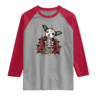 Calavera Chihuahua Raglan Shirt Pinata Dia De Los Muertos Mexican - Wonder Print Shop