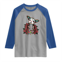 Calavera Chihuahua Raglan Shirt Pinata Dia De Los Muertos Mexican - Wonder Print Shop