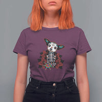 Calavera Chihuahua T Shirt For Women Pinata Dia De Los Muertos Mexican - Wonder Print Shop