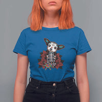 Calavera Chihuahua T Shirt For Women Pinata Dia De Los Muertos Mexican - Wonder Print Shop