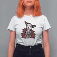Calavera Chihuahua T Shirt For Women Pinata Dia De Los Muertos Mexican - Wonder Print Shop