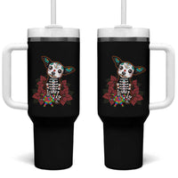 Calavera Chihuahua Tumbler With Handle Pinata Dia De Los Muertos Mexican - Wonder Print Shop