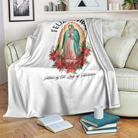 Virgin Mary Feliz Navidad Throw Blanket Our Lady Virgen De Guadalupe - Wonder Print Shop
