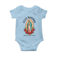 Virgin Mary Feliz Navidad Baby Onesie Our Lady Virgen De Guadalupe - Wonder Print Shop